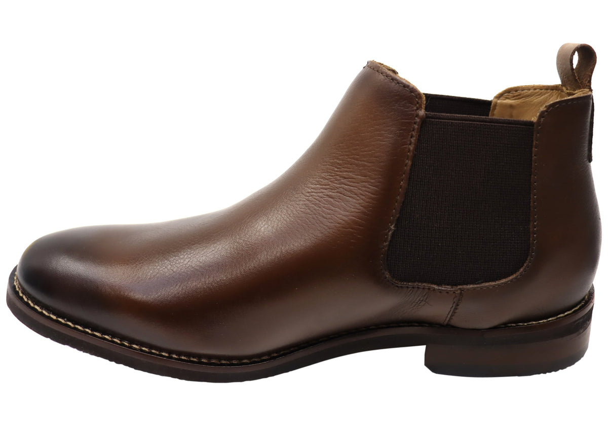 Jacko Mens Comfortable Leather Chelsea Boots Made In Brazil