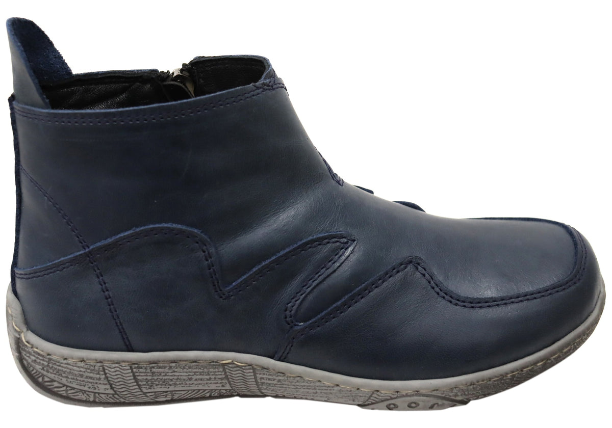 Lucio Womens European Comfortable Leather Ankle Boots