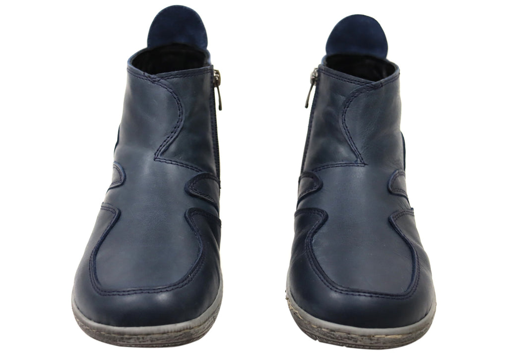 Lucio Womens European Comfortable Leather Ankle Boots