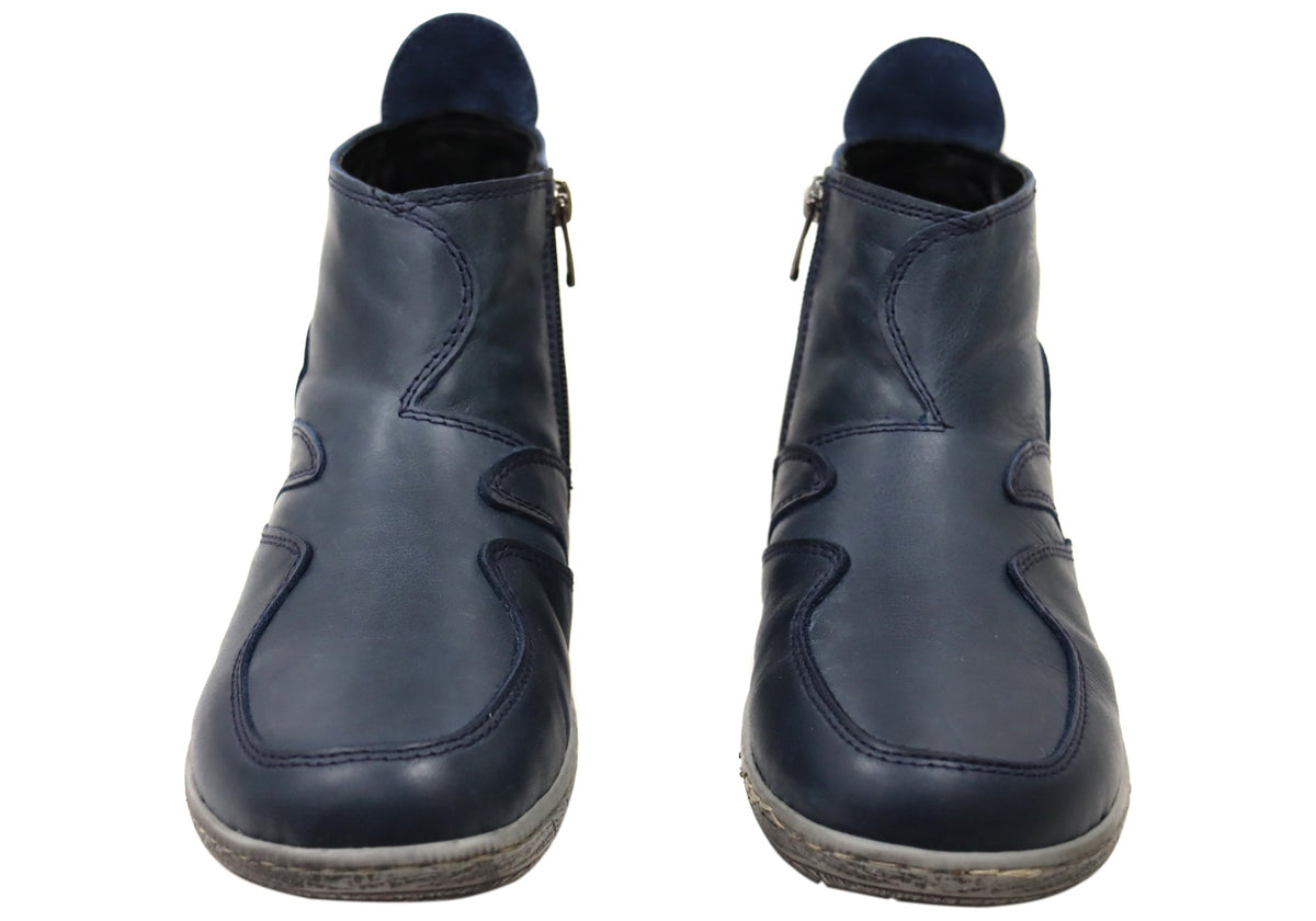 Lucio Womens European Comfortable Leather Ankle Boots