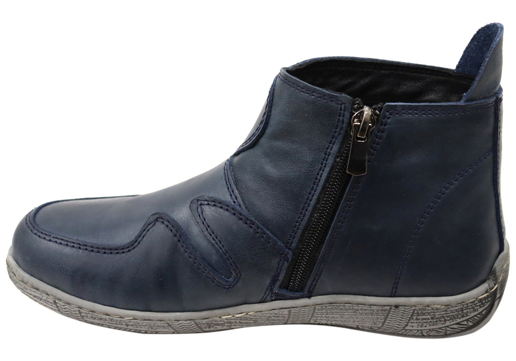 Lucio Womens European Comfortable Leather Ankle Boots