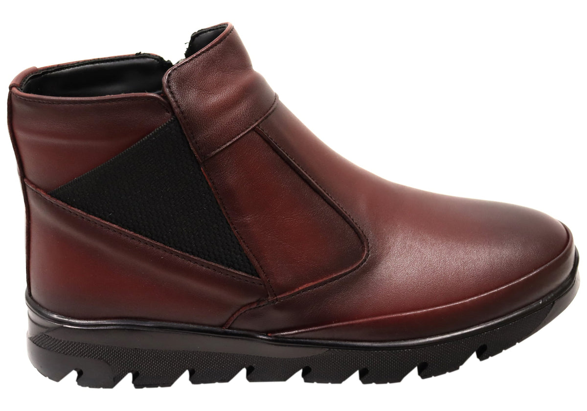 Austina Womens European Comfortable Leather Ankle Boots