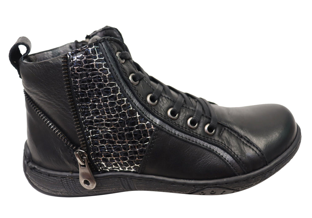 Bangle Womens European Comfortable Leather Ankle Boots