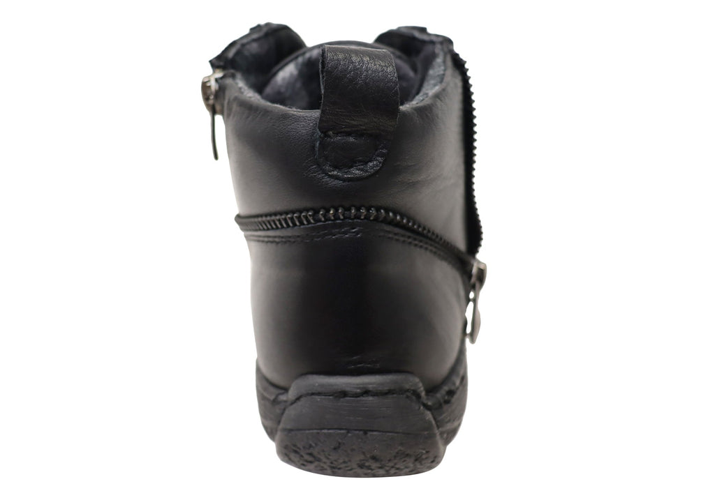 Bangle Womens European Comfortable Leather Ankle Boots