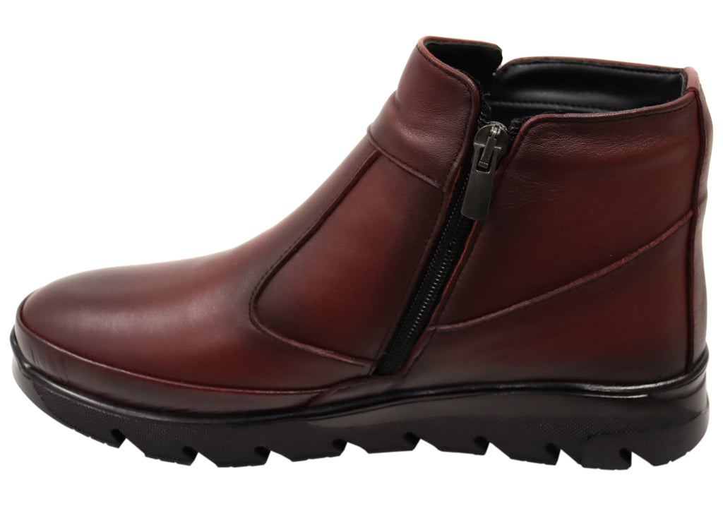 Austina Womens European Comfortable Leather Ankle Boots