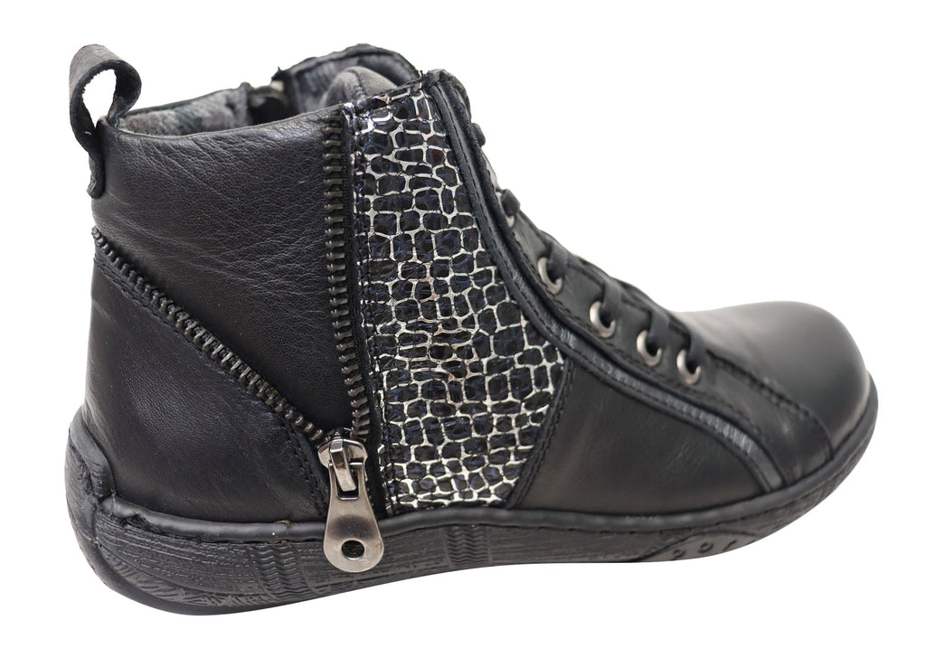 Bangle Womens European Comfortable Leather Ankle Boots