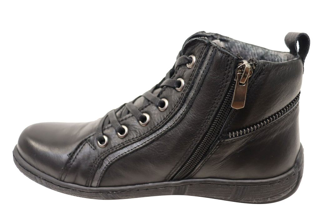 Bangle Womens European Comfortable Leather Ankle Boots
