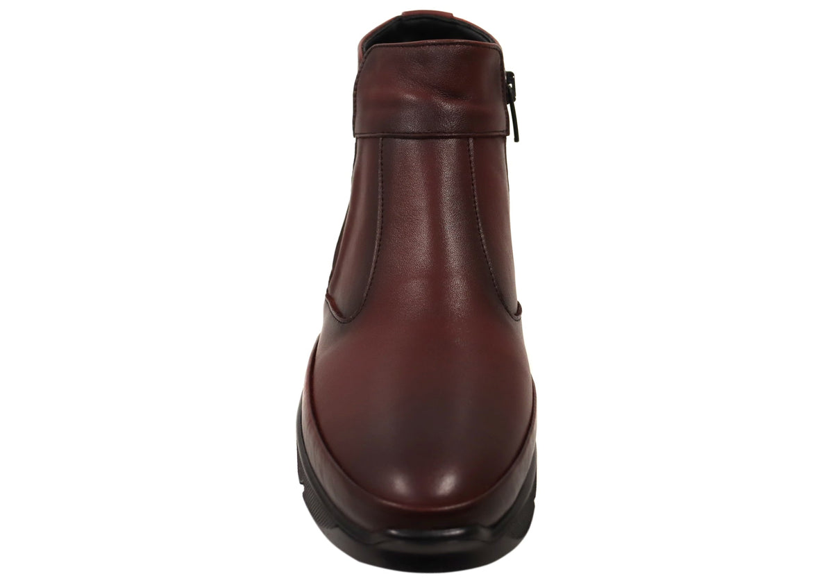 Austina Womens European Comfortable Leather Ankle Boots