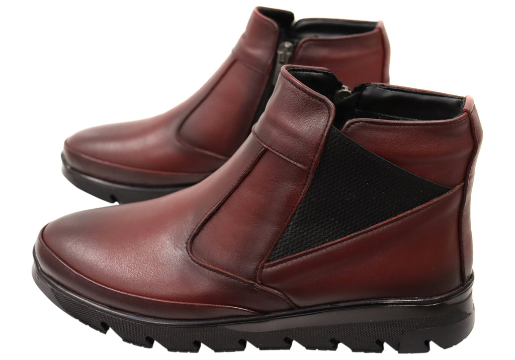 Austina Womens European Comfortable Leather Ankle Boots
