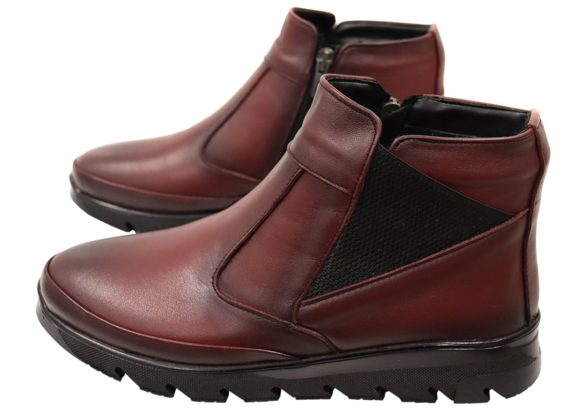 Austina Womens European Comfortable Leather Ankle Boots