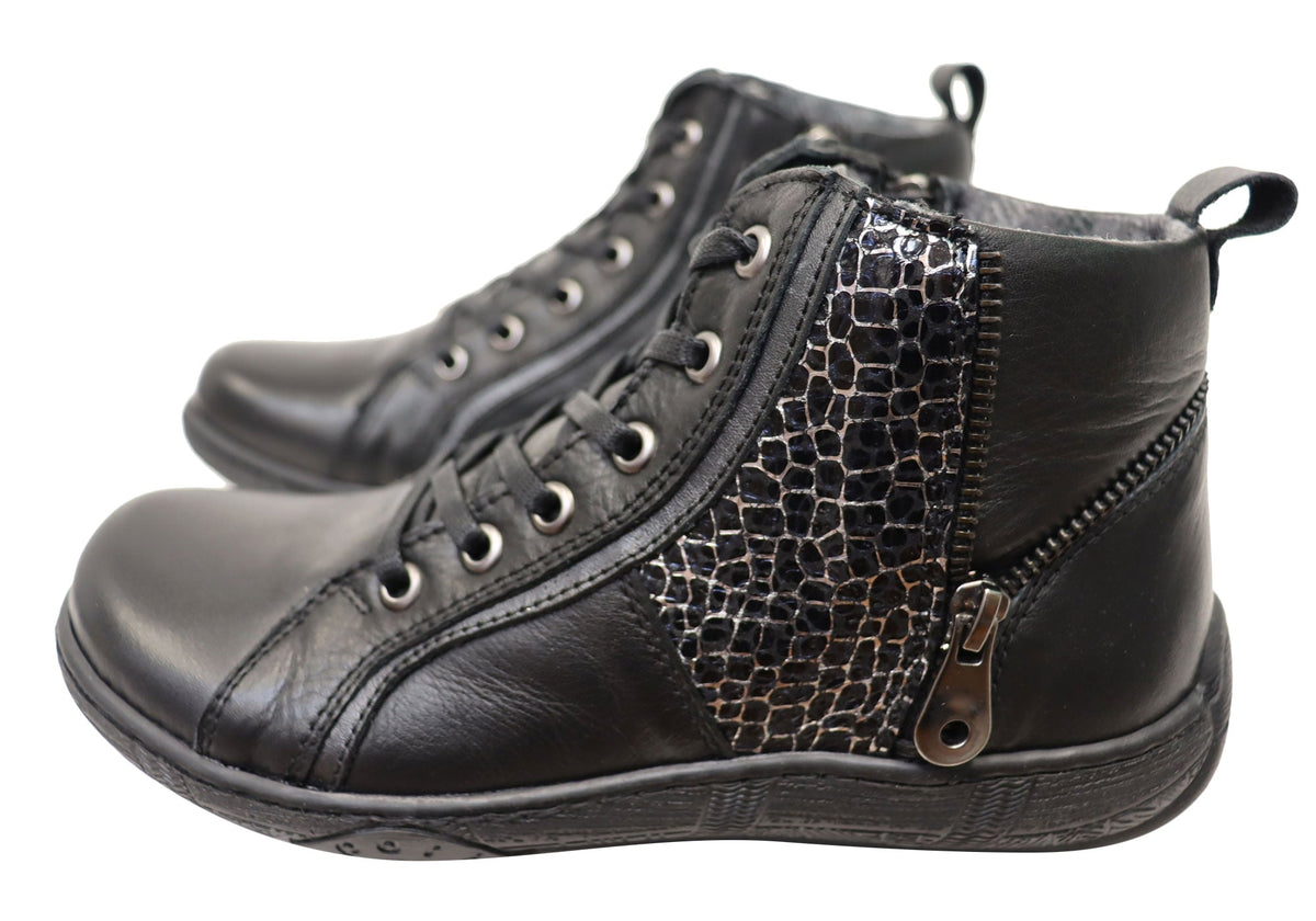 Bangle Womens European Comfortable Leather Ankle Boots