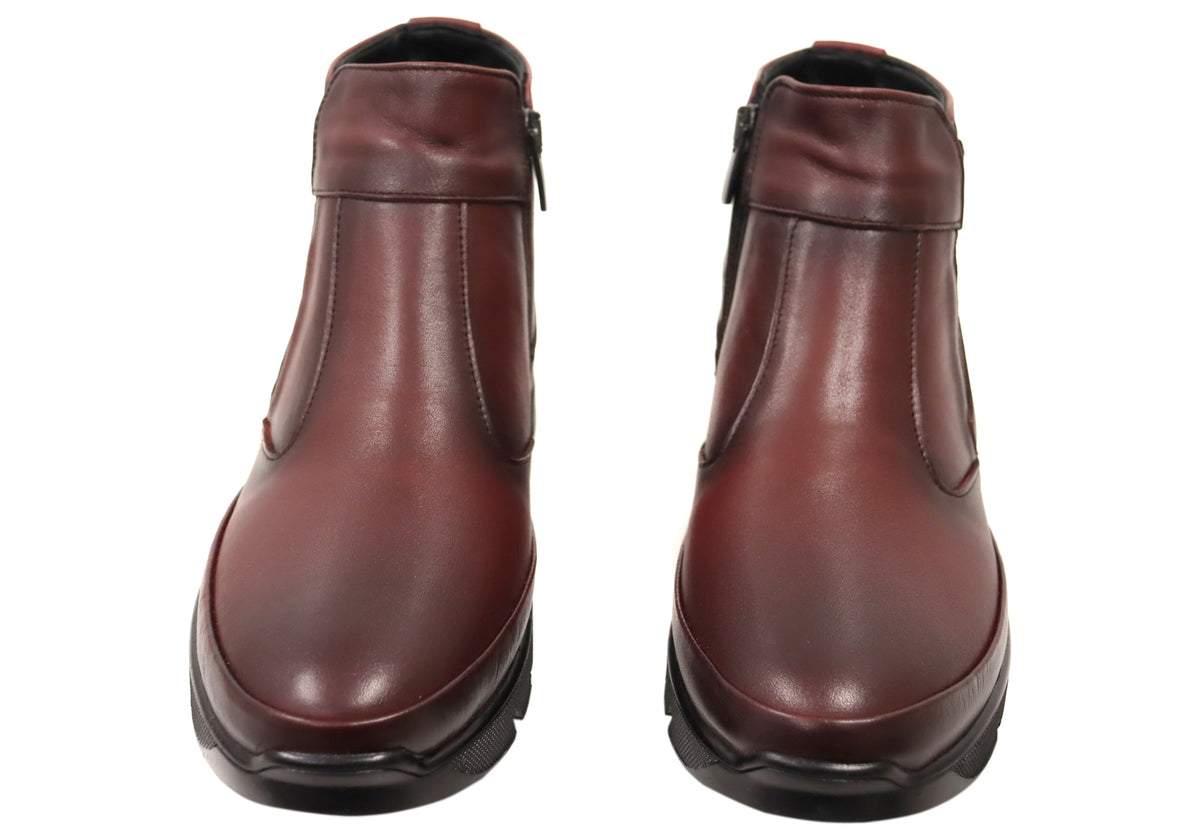 Austina Womens European Comfortable Leather Ankle Boots