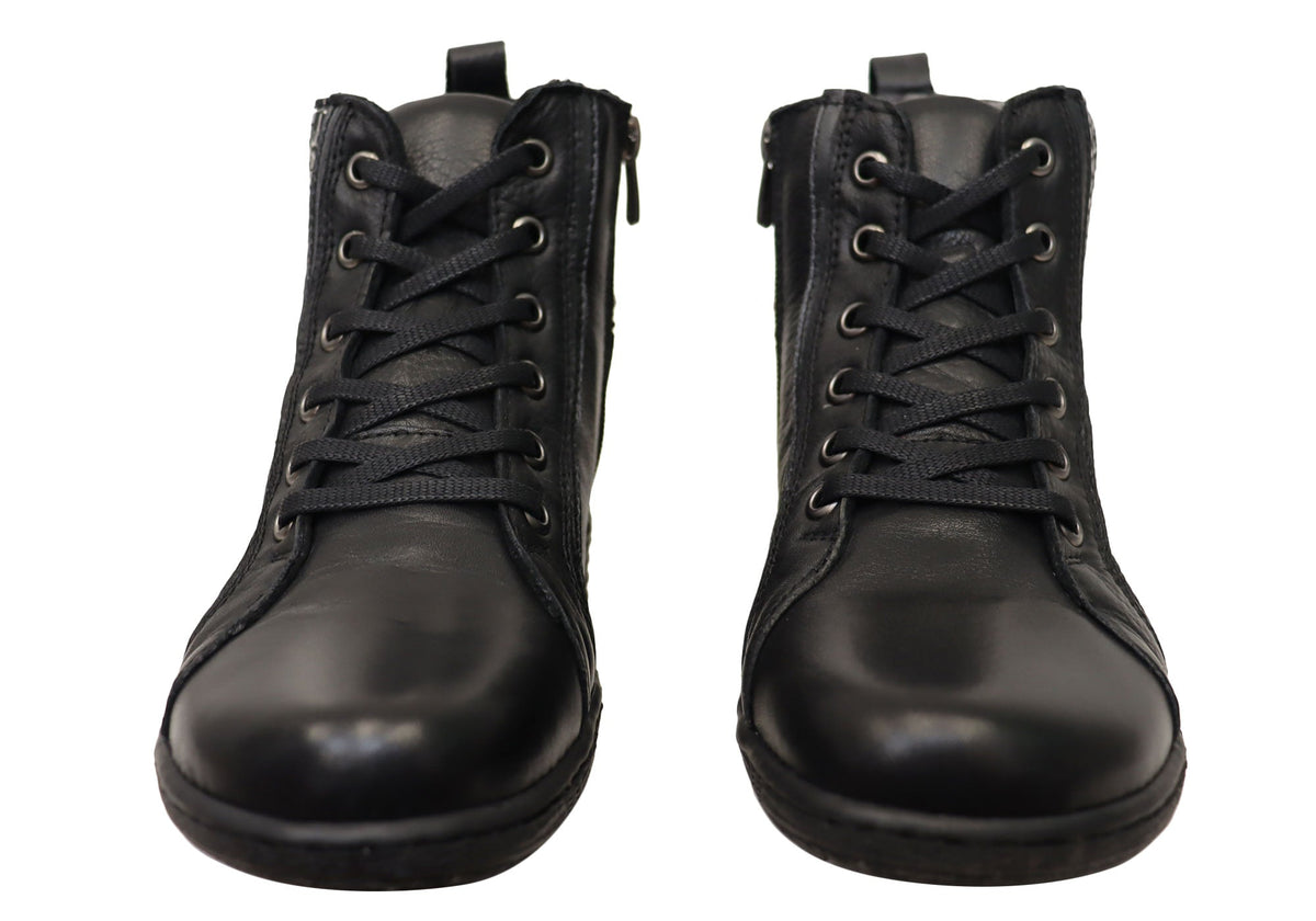 Bangle Womens European Comfortable Leather Ankle Boots