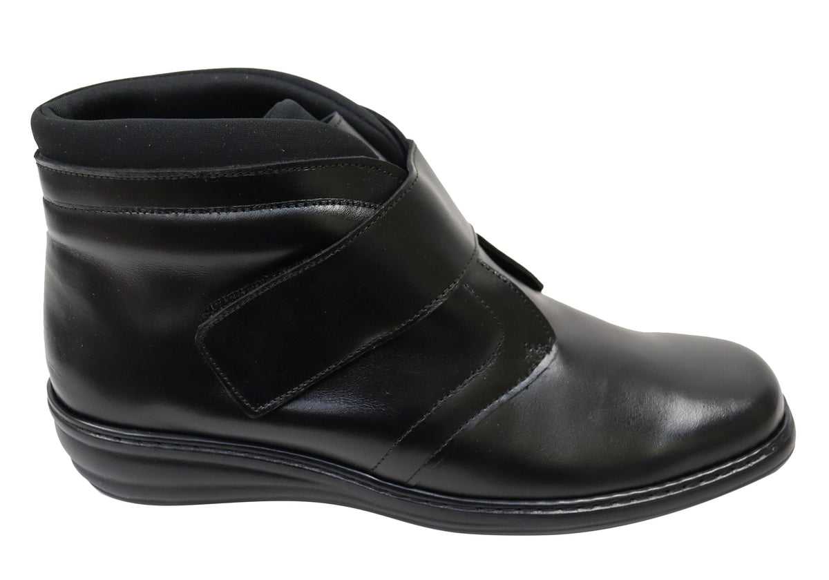 Elaine Womens Comfortable Brazilian Leather Ankle Boots