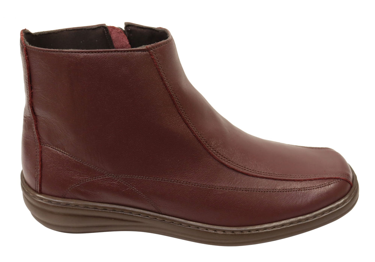 Nancy Womens Comfortable Brazilian Leather Ankle Boots