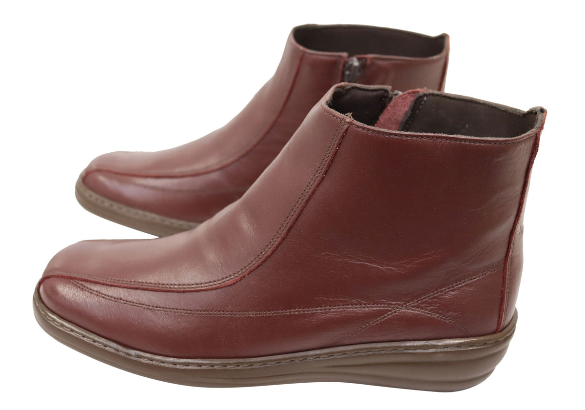 Nancy Womens Comfortable Brazilian Leather Ankle Boots