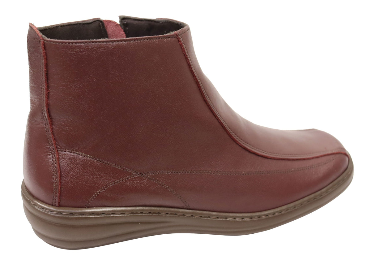 Nancy Womens Comfortable Brazilian Leather Ankle Boots