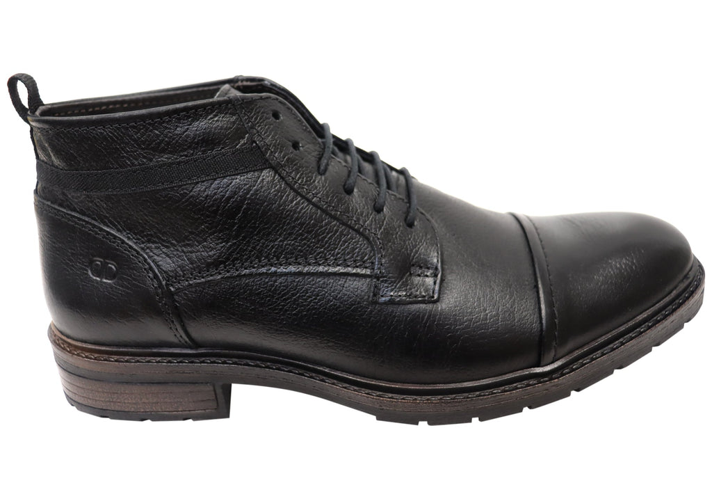 Riccardo Mens Brazilian Comfortable Leather Lace Up Boots