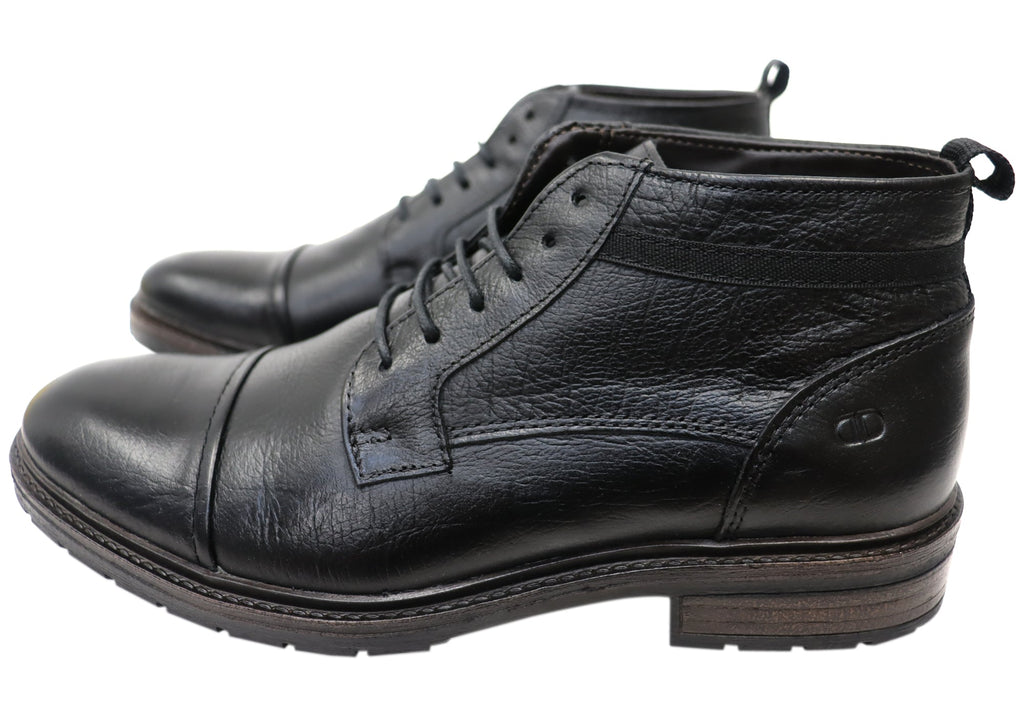 Riccardo Mens Brazilian Comfortable Leather Lace Up Boots