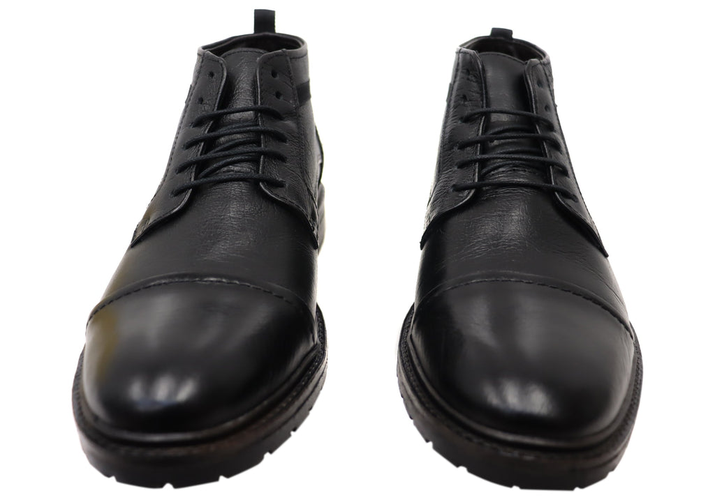 Riccardo Mens Brazilian Comfortable Leather Lace Up Boots