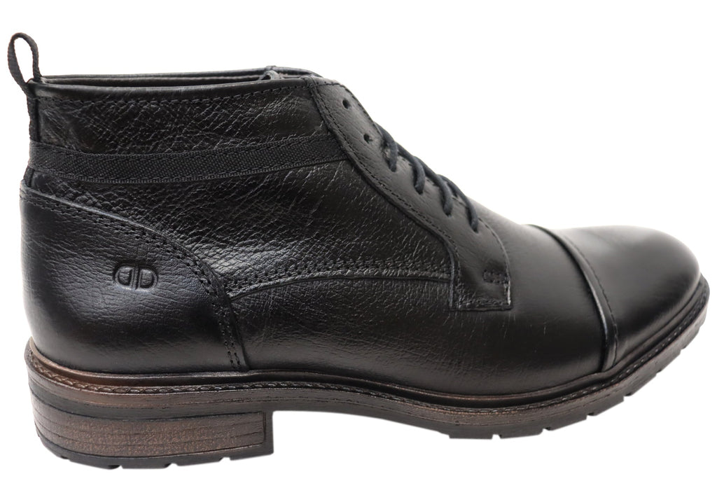 Riccardo Mens Brazilian Comfortable Leather Lace Up Boots