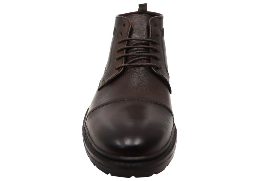 Riccardo Mens Brazilian Comfortable Leather Lace Up Boots