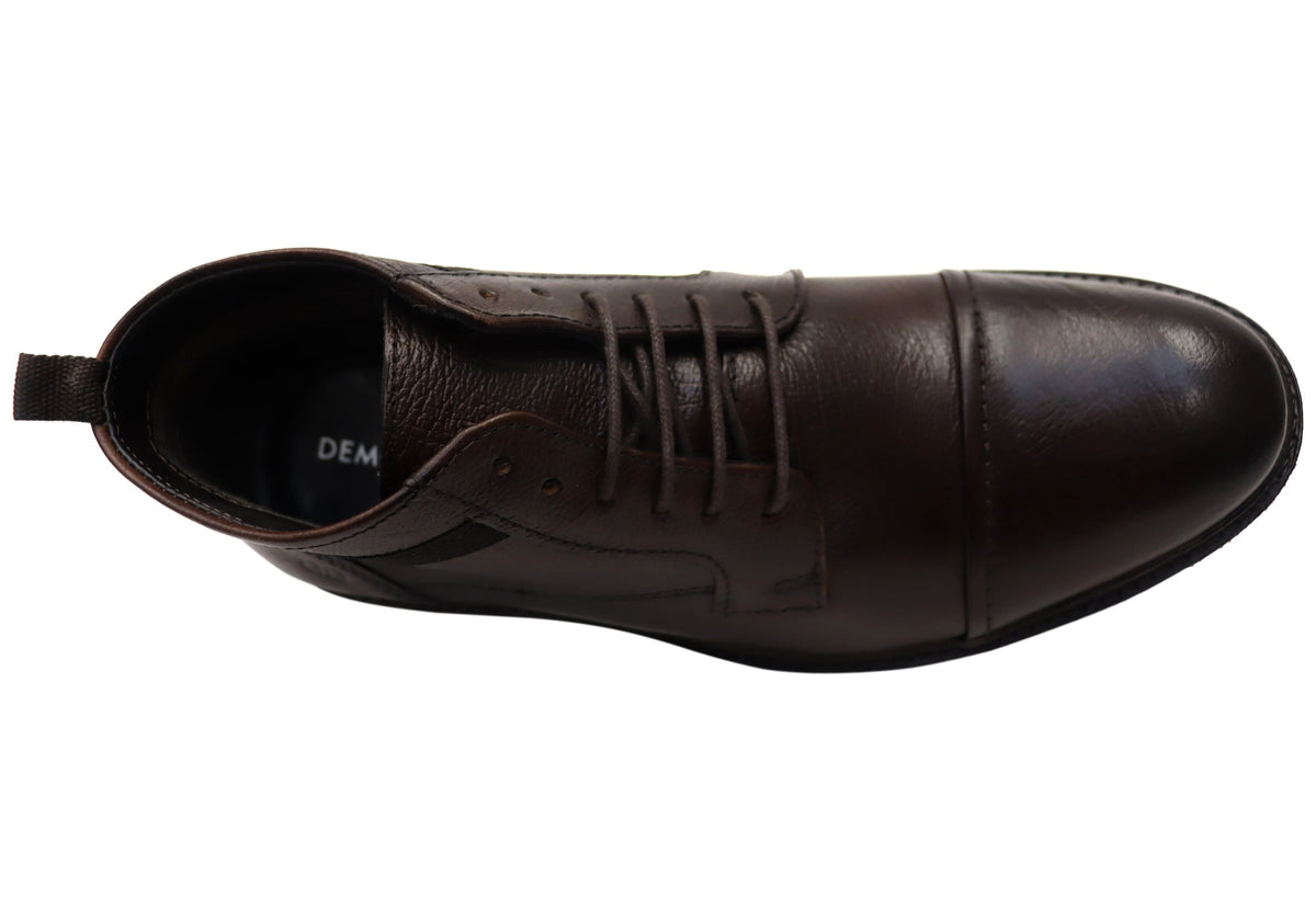 Riccardo Mens Brazilian Comfortable Leather Lace Up Boots