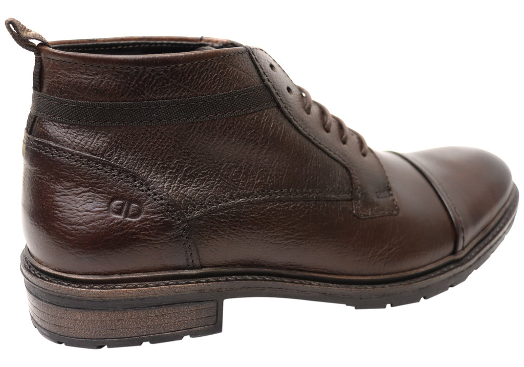 Riccardo Mens Brazilian Comfortable Leather Lace Up Boots