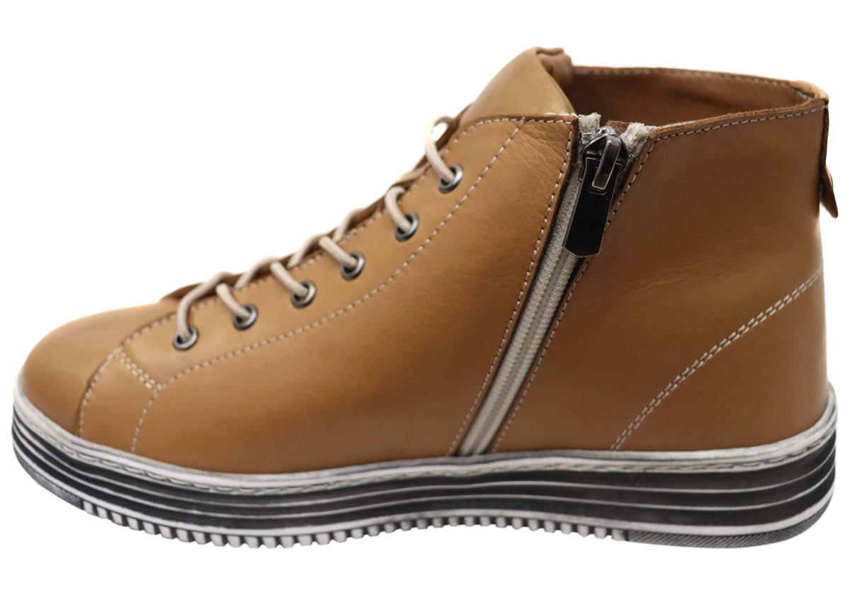 Ivy Womens European Comfortable Leather Ankle Boots