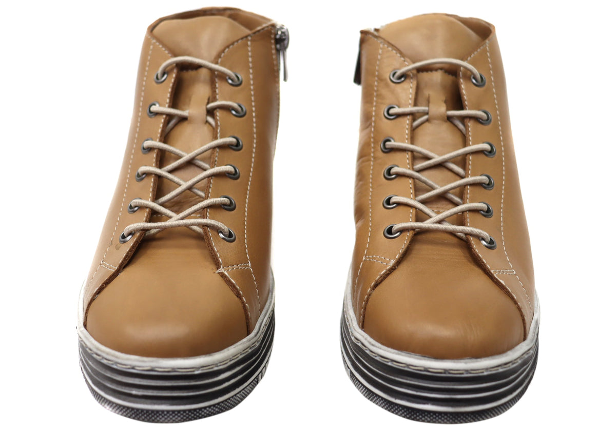 Ivy Womens European Comfortable Leather Ankle Boots