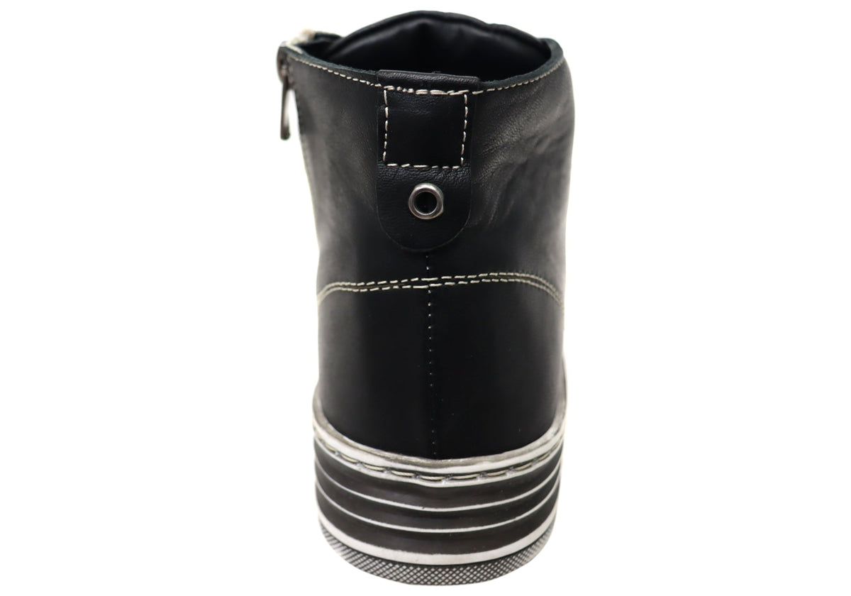 Ivy Womens European Comfortable Leather Ankle Boots