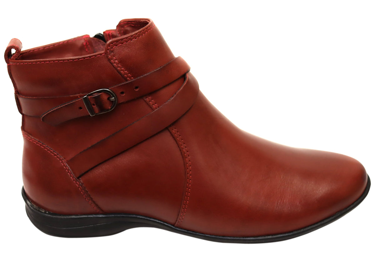 Nancy Womens Comfortable Brazilian Leather Ankle Boots