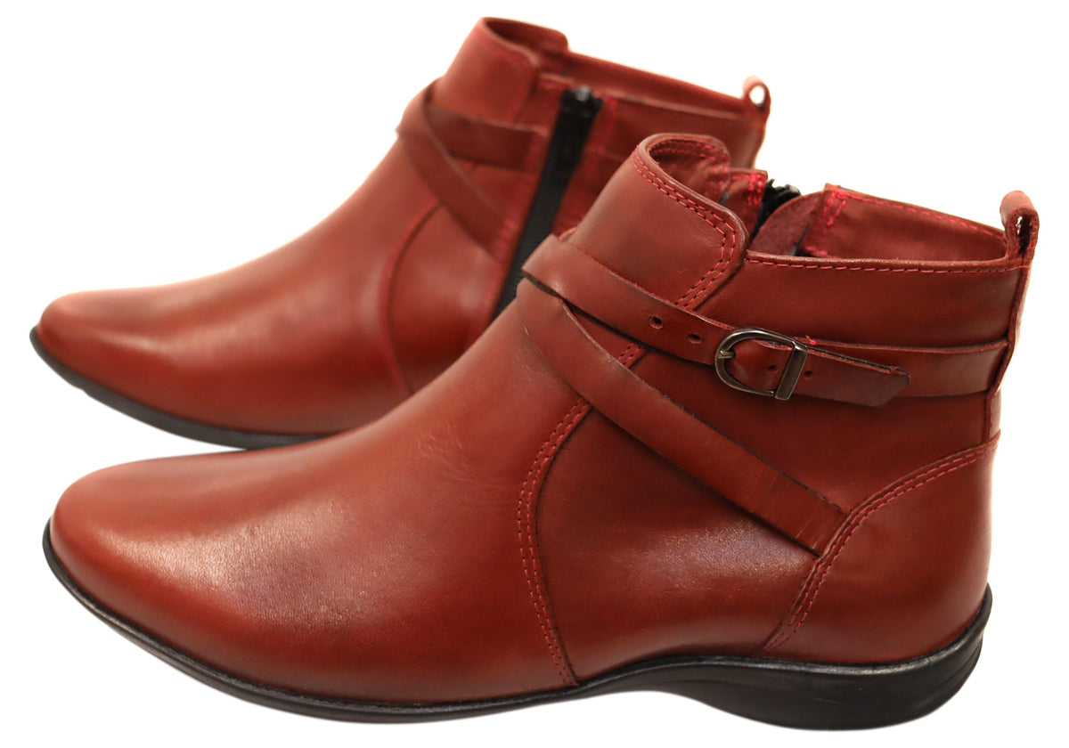 Nancy Womens Comfortable Brazilian Leather Ankle Boots