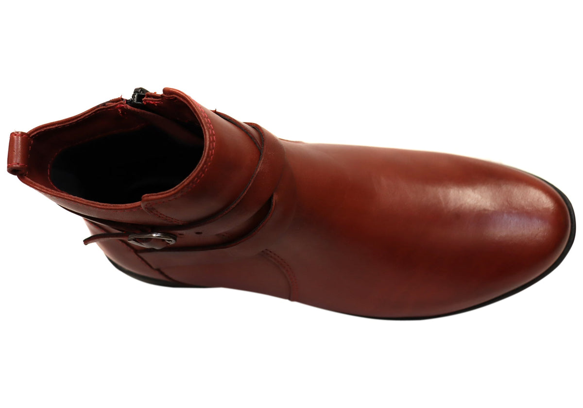 Nancy Womens Comfortable Brazilian Leather Ankle Boots