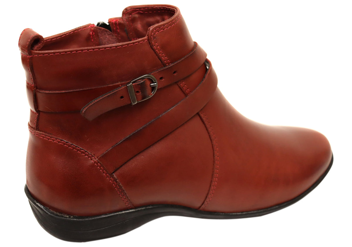 Nancy Womens Comfortable Brazilian Leather Ankle Boots