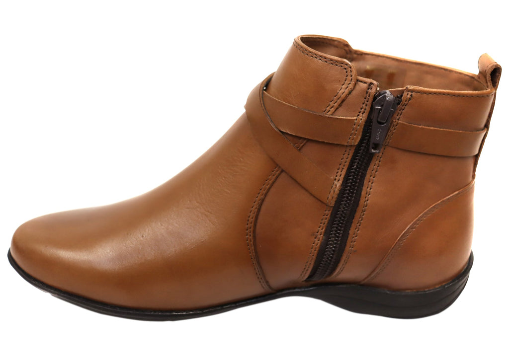 Nancy Womens Comfortable Brazilian Leather Ankle Boots