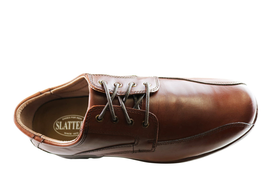 Lithgow Mens Leather Extra Wide Fit Comfortable Lace Up Shoes