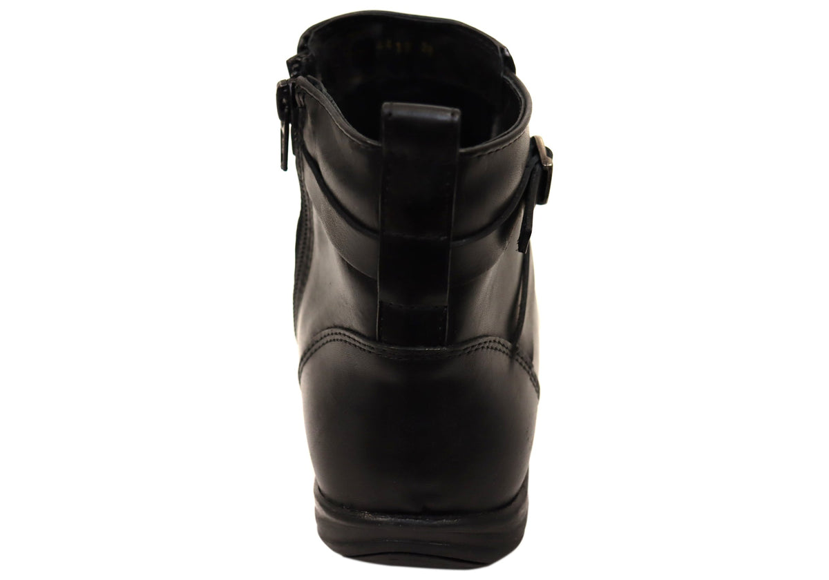 Nancy Womens Comfortable Brazilian Leather Ankle Boots