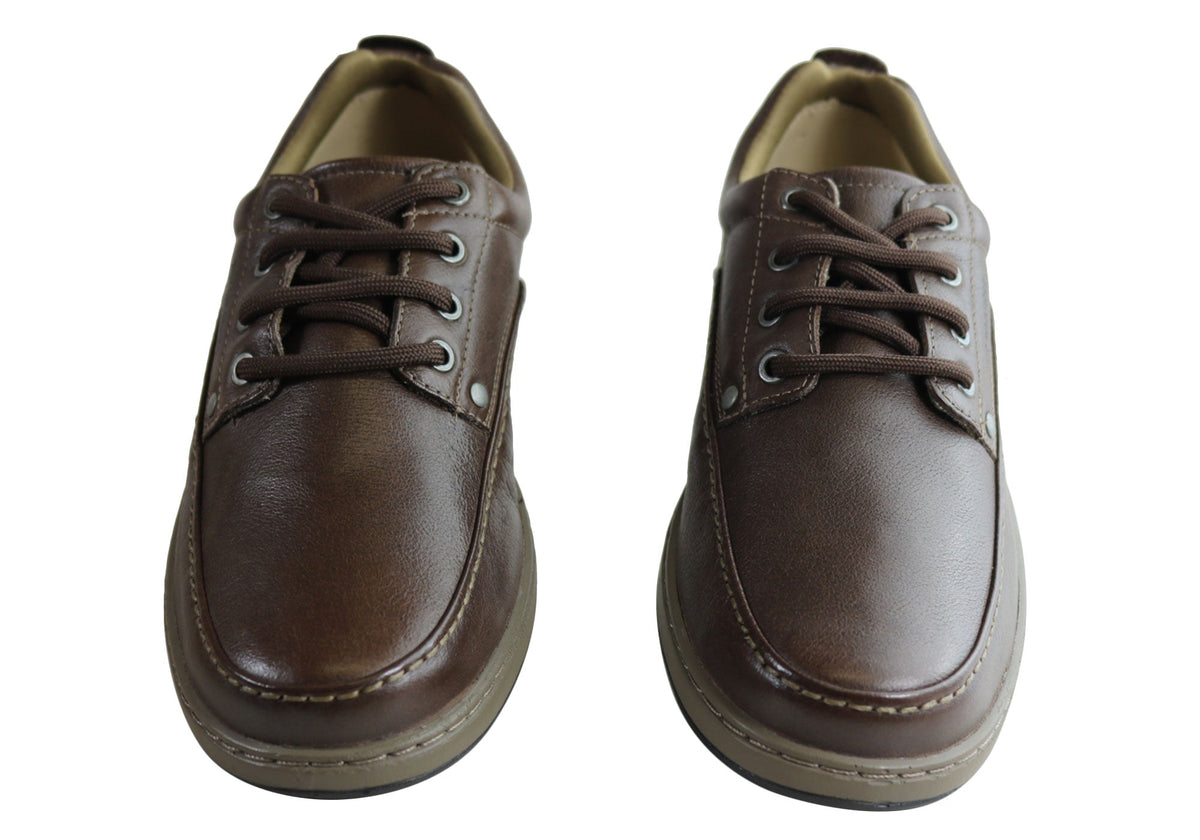 Mens Classic Lace Comfortable Leather Shoes Made In Brazil