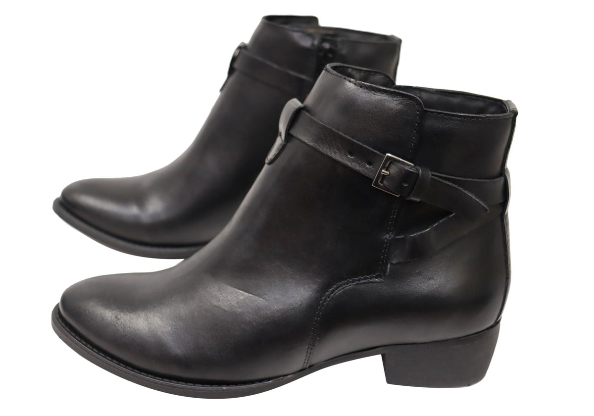 Willow Womens Comfortable Brazilian Leather Ankle Boots