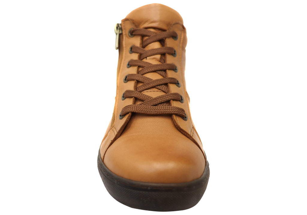 EG1570 Womens Flat Leather European Ankle Boots