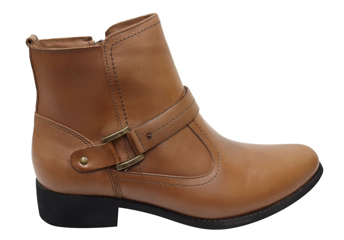 Lotus Womens Comfortable Brazilian Leather Ankle Boots
