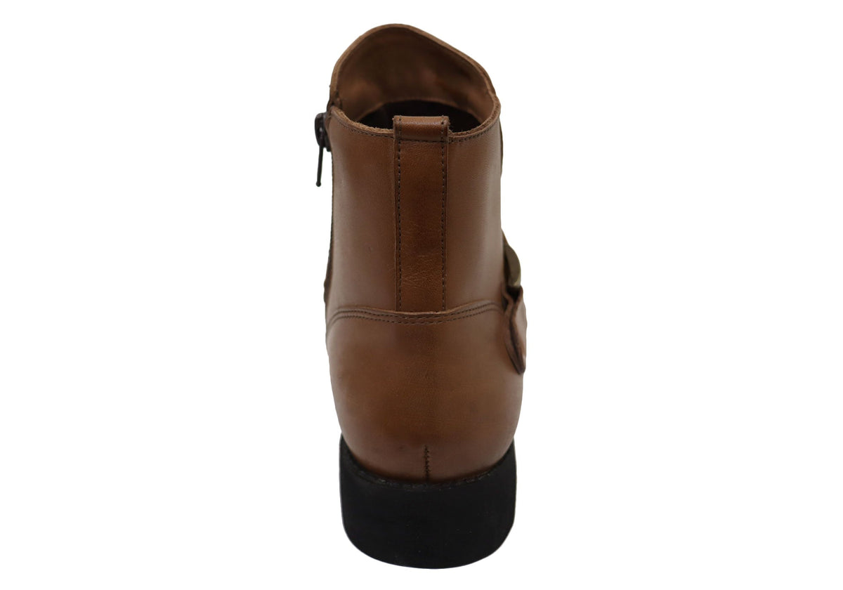 Lotus Womens Comfortable Brazilian Leather Ankle Boots