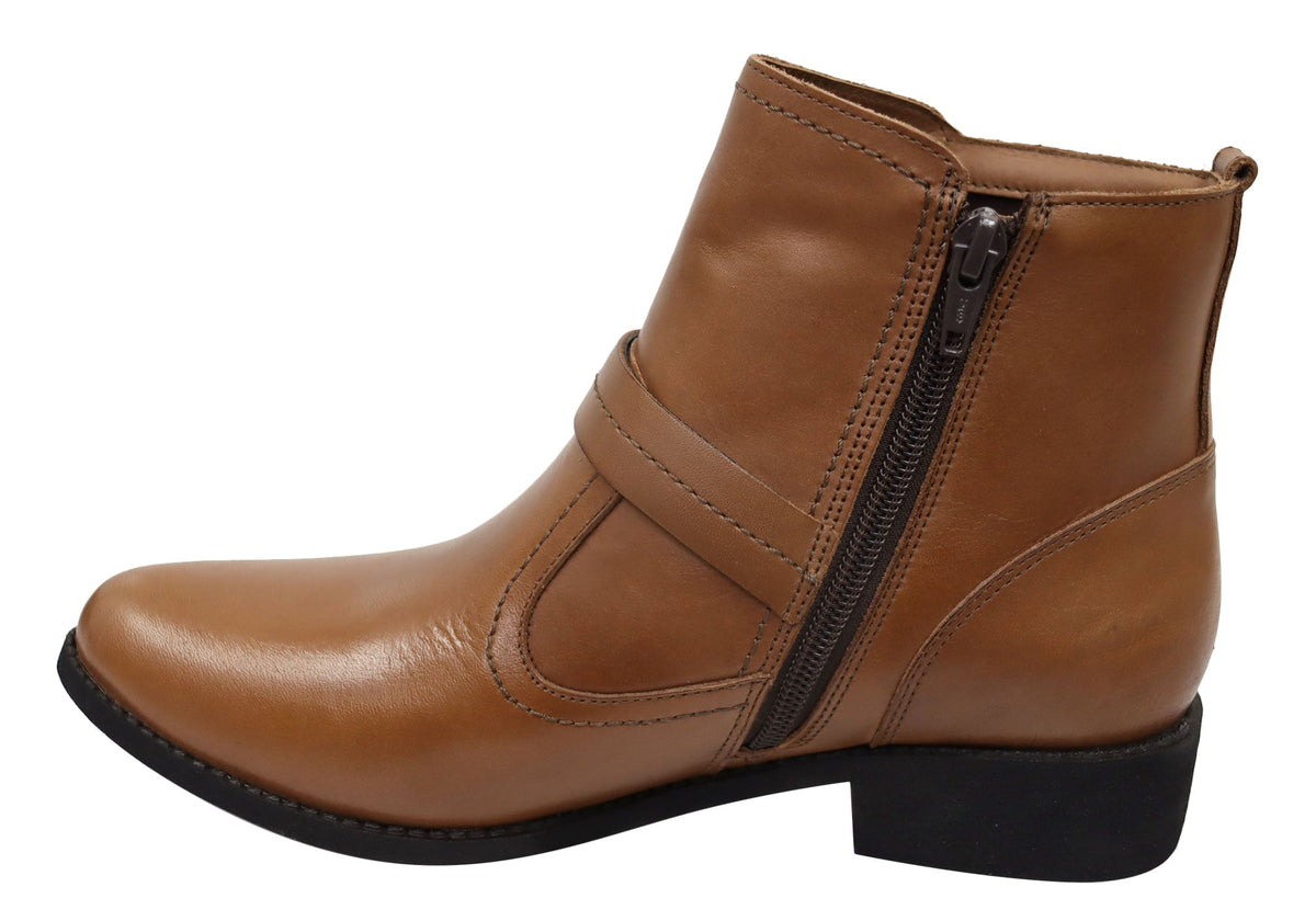 Lotus Womens Comfortable Brazilian Leather Ankle Boots