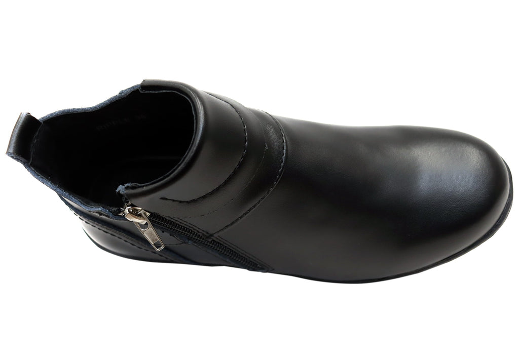 Ripple Womens Comfortable Leather Ankle Boots