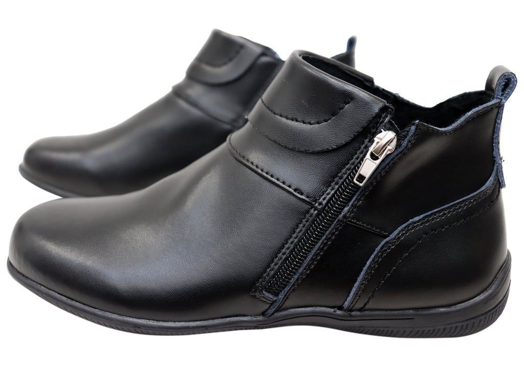 Ripple Womens Comfortable Leather Ankle Boots
