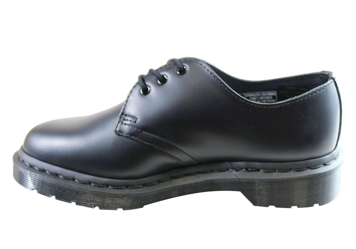 1461 Mono Black Smooth Lace Up Comfortable Unisex Shoes