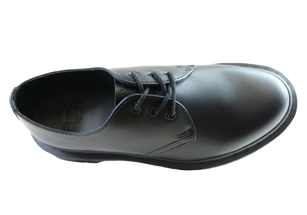 1461 Mono Black Smooth Lace Up Comfortable Unisex Shoes