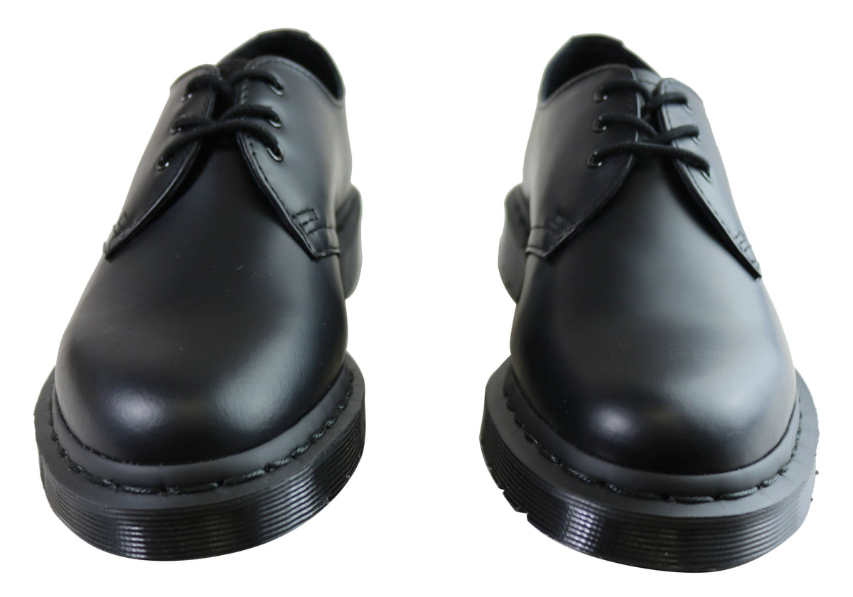 1461 Mono Black Smooth Lace Up Comfortable Unisex Shoes