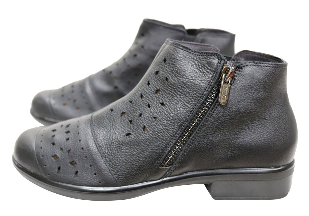 Matagi Womens Leather Comfortable Orthotic Friendly Ankle Boots
